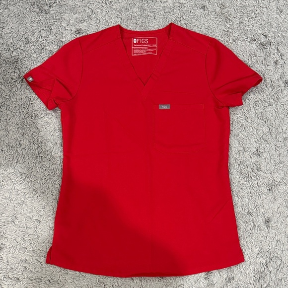 Figs Red Scrub Set - Picture 2 of 4